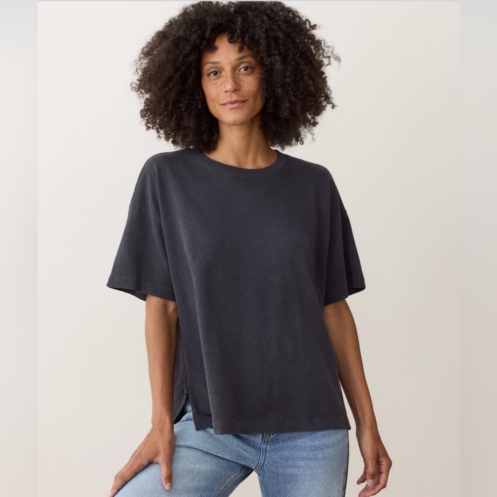 Marine Layer Sadie Vintage Slub Oversized Tee sz S - Black